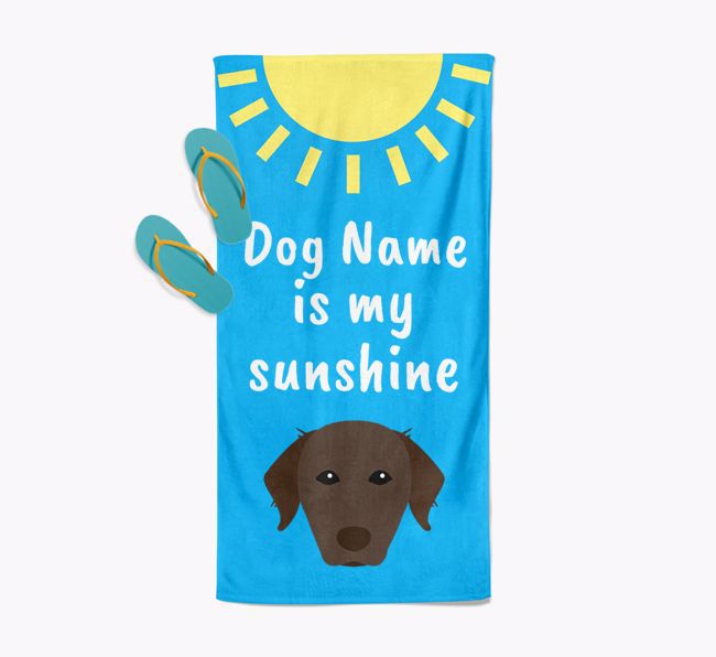 Personalised Pool Towel '{dogsName} is my Sunshine'